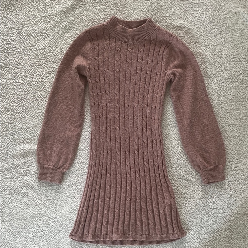 Abercrombie Kids Pink Cable Knit Sweater Dress – Size 7/8